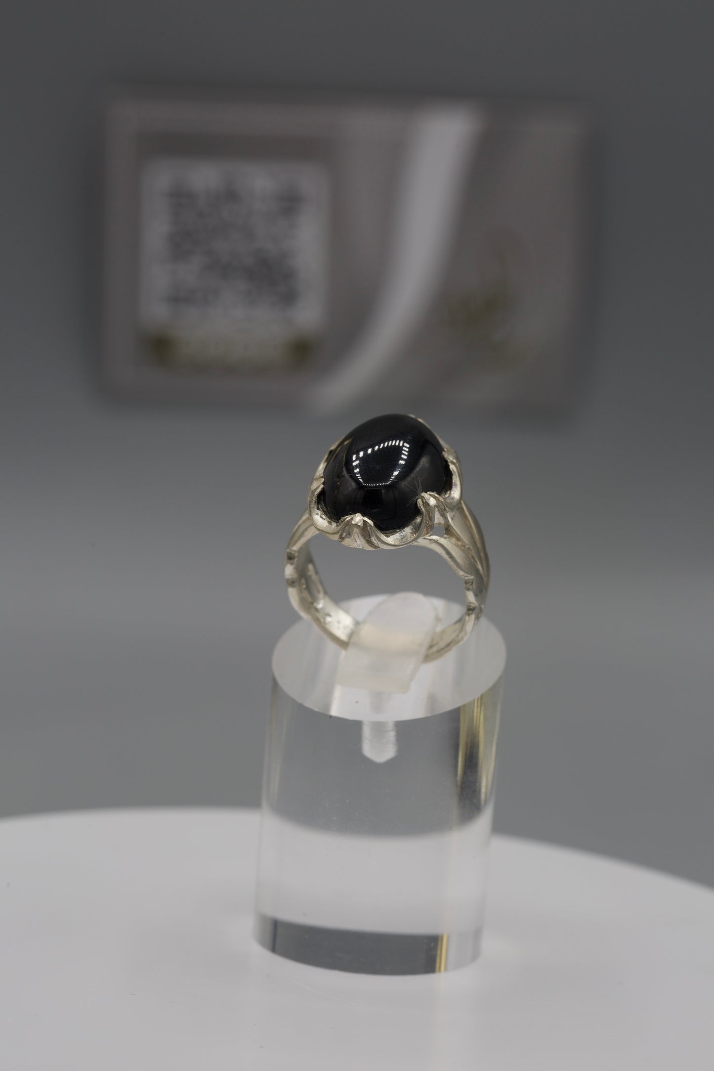 Black Aqeeq silver Men’s Ring