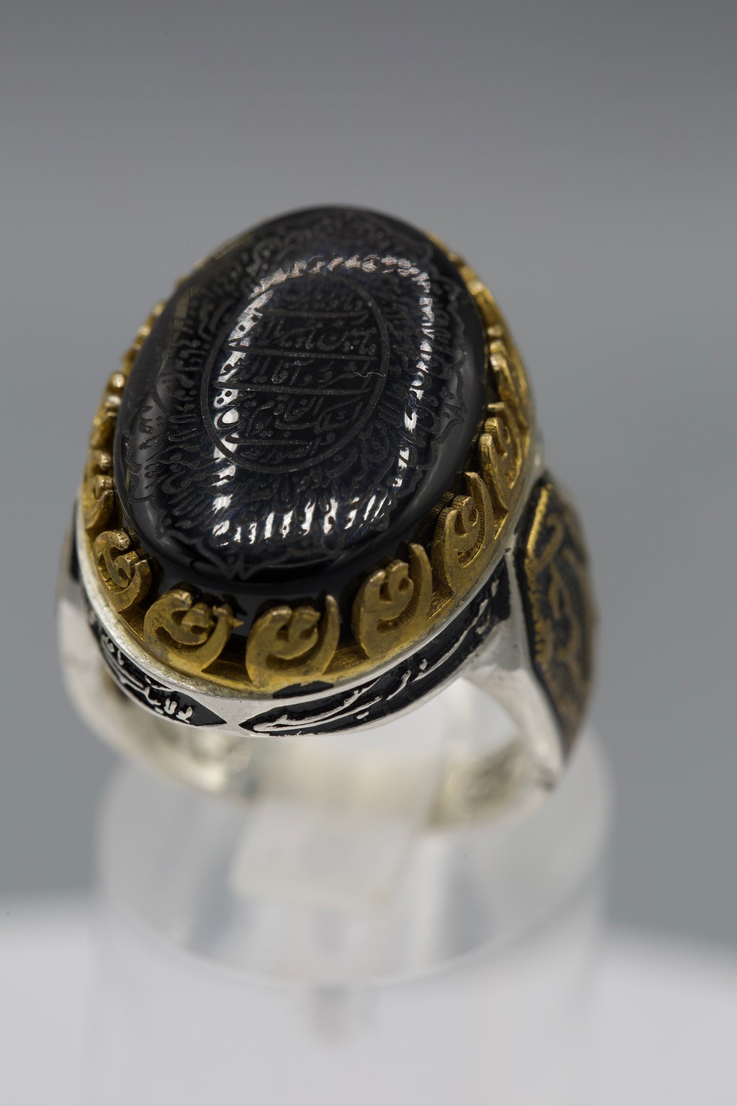Men’s Engraved Black Engraved Ring
