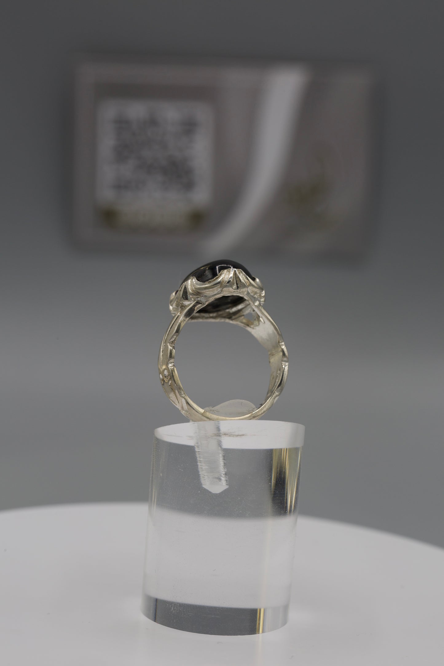 Black Aqeeq silver Men’s Ring