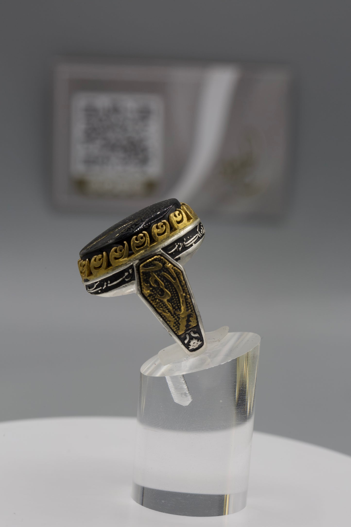 Men’s Engraved Black Engraved Ring