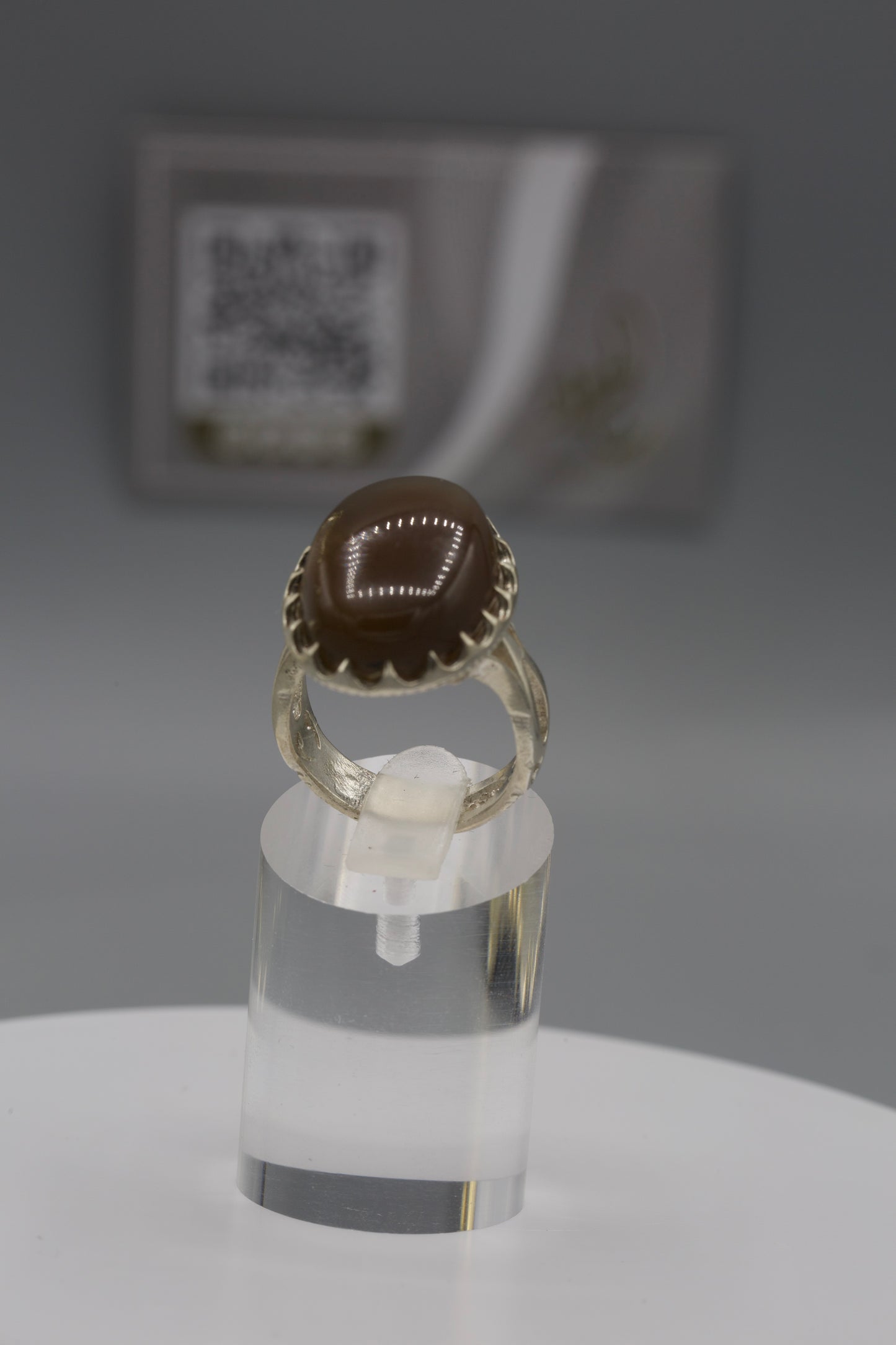 Black Aqeeq silver men’s Ring