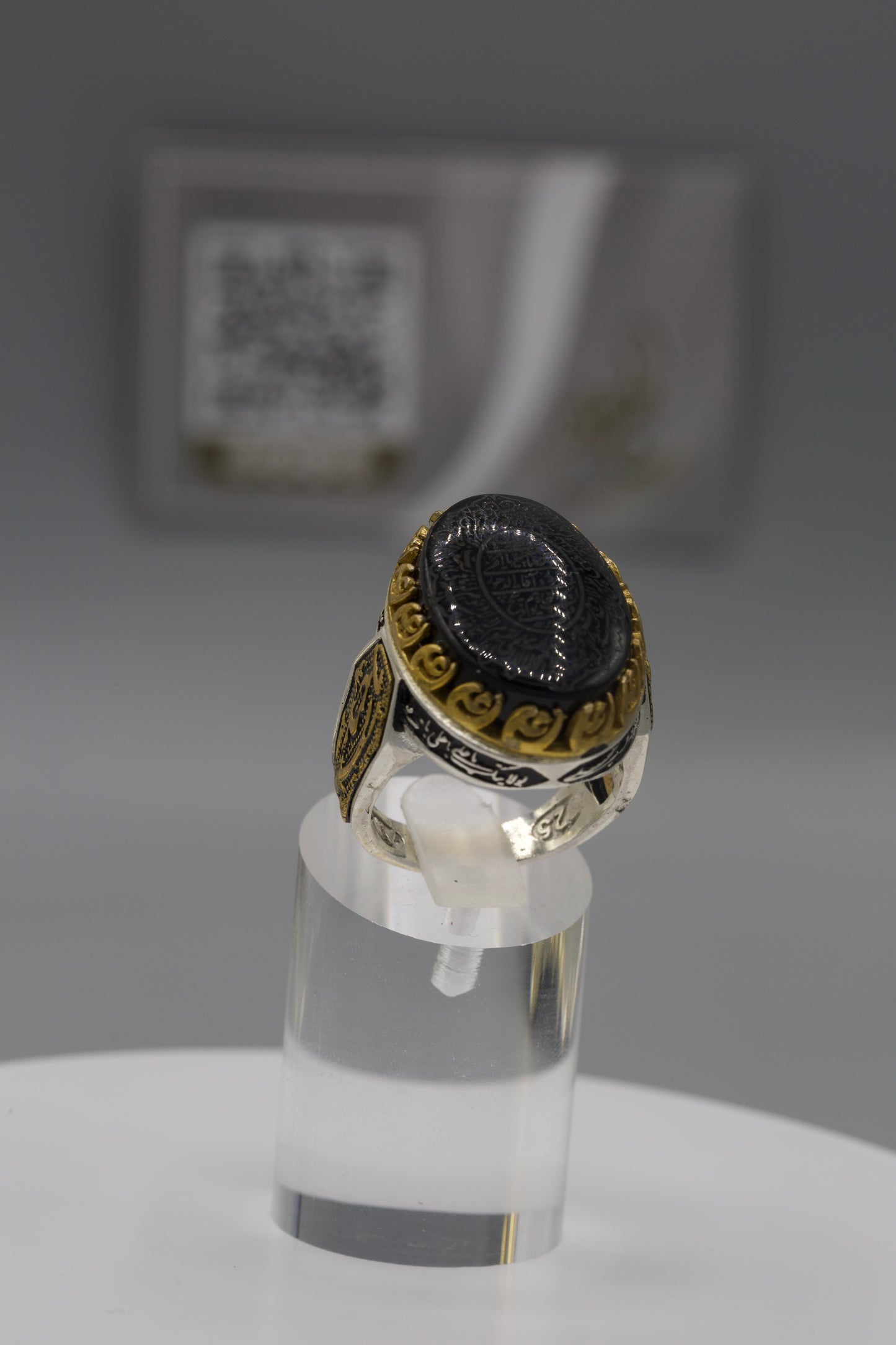 Men’s Engraved Black Engraved Ring