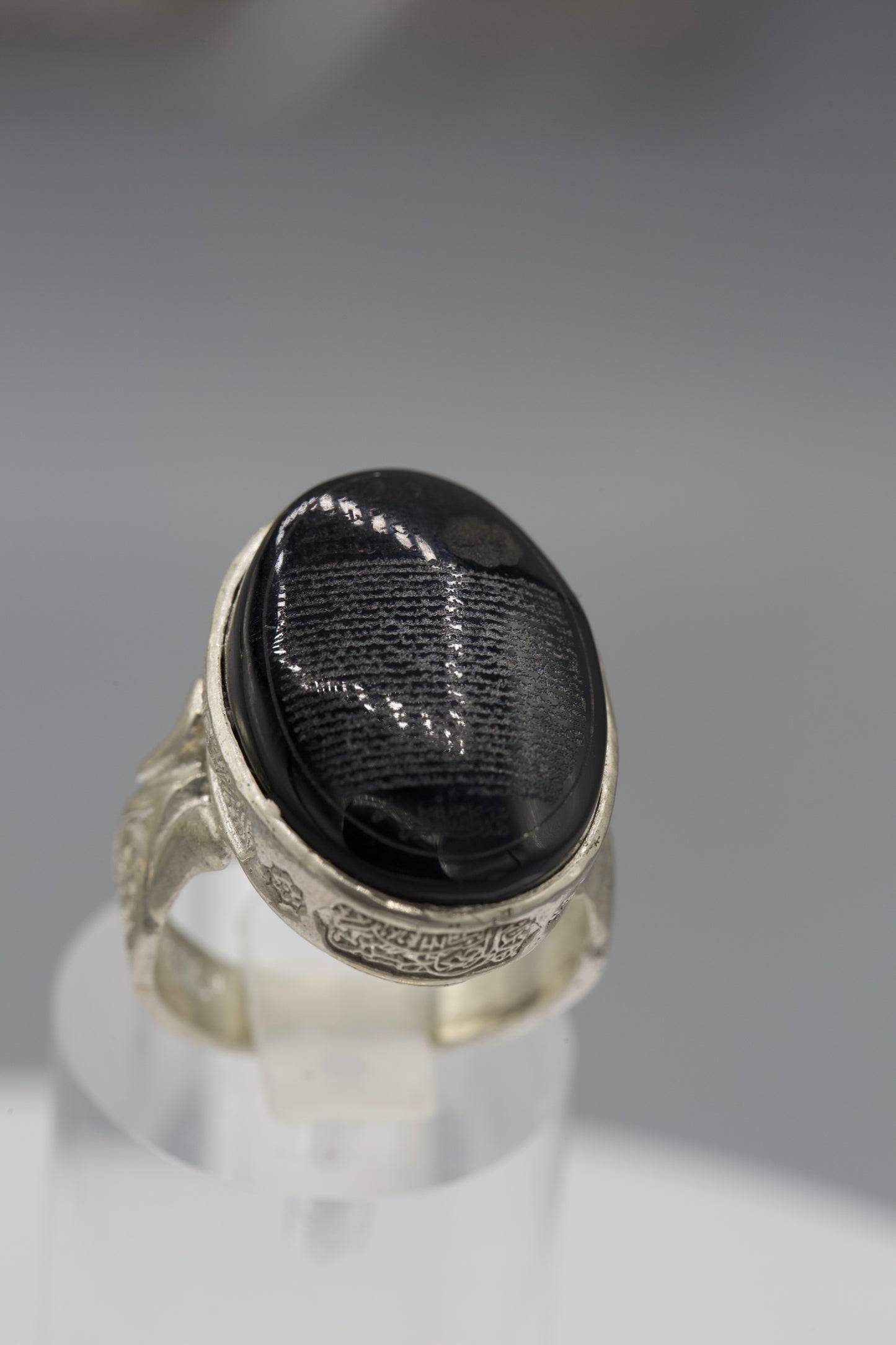 Black Aqeeq sura waqia engraved Ring