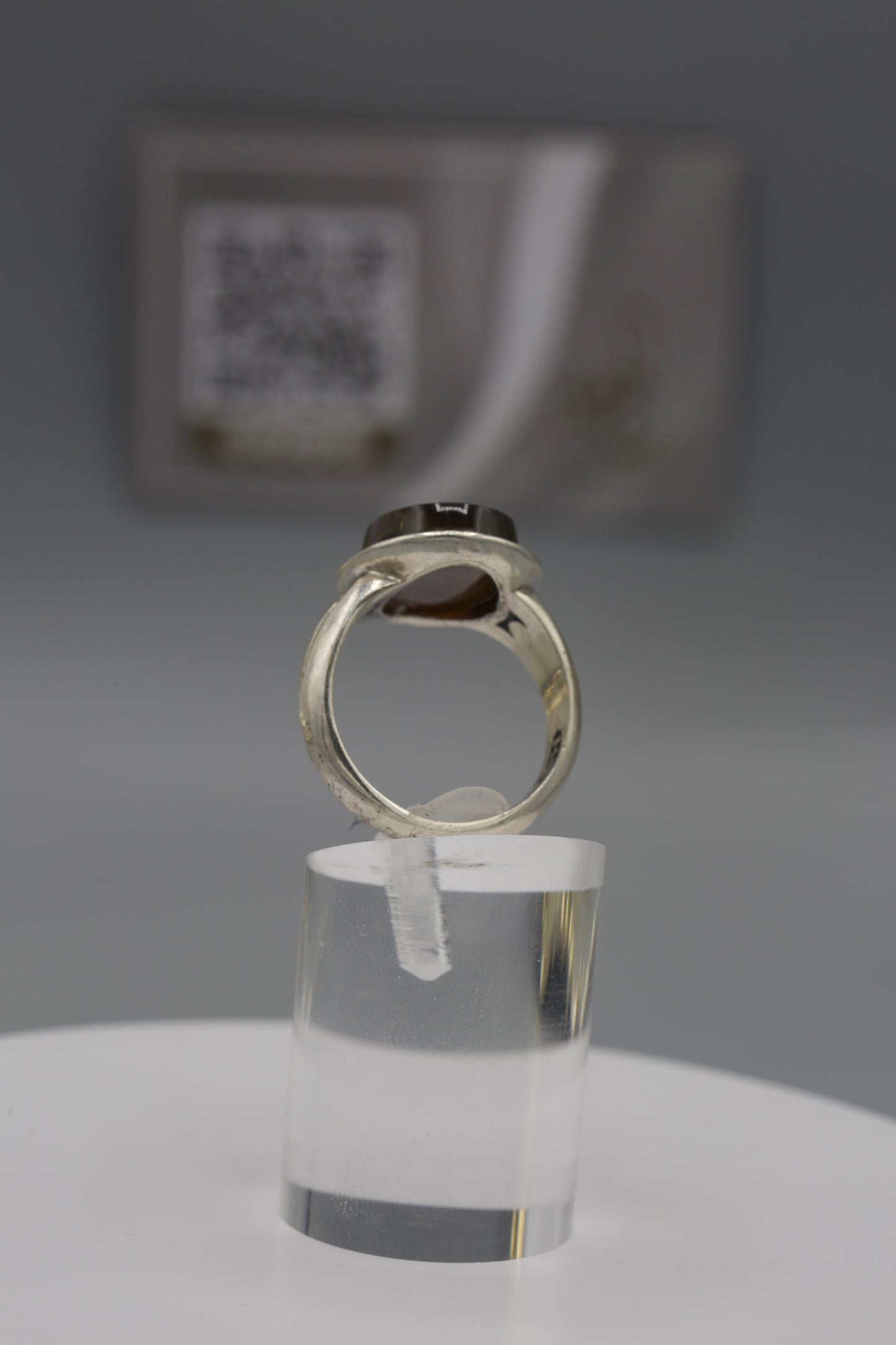 Black Aqeeq Safavid base silver ring