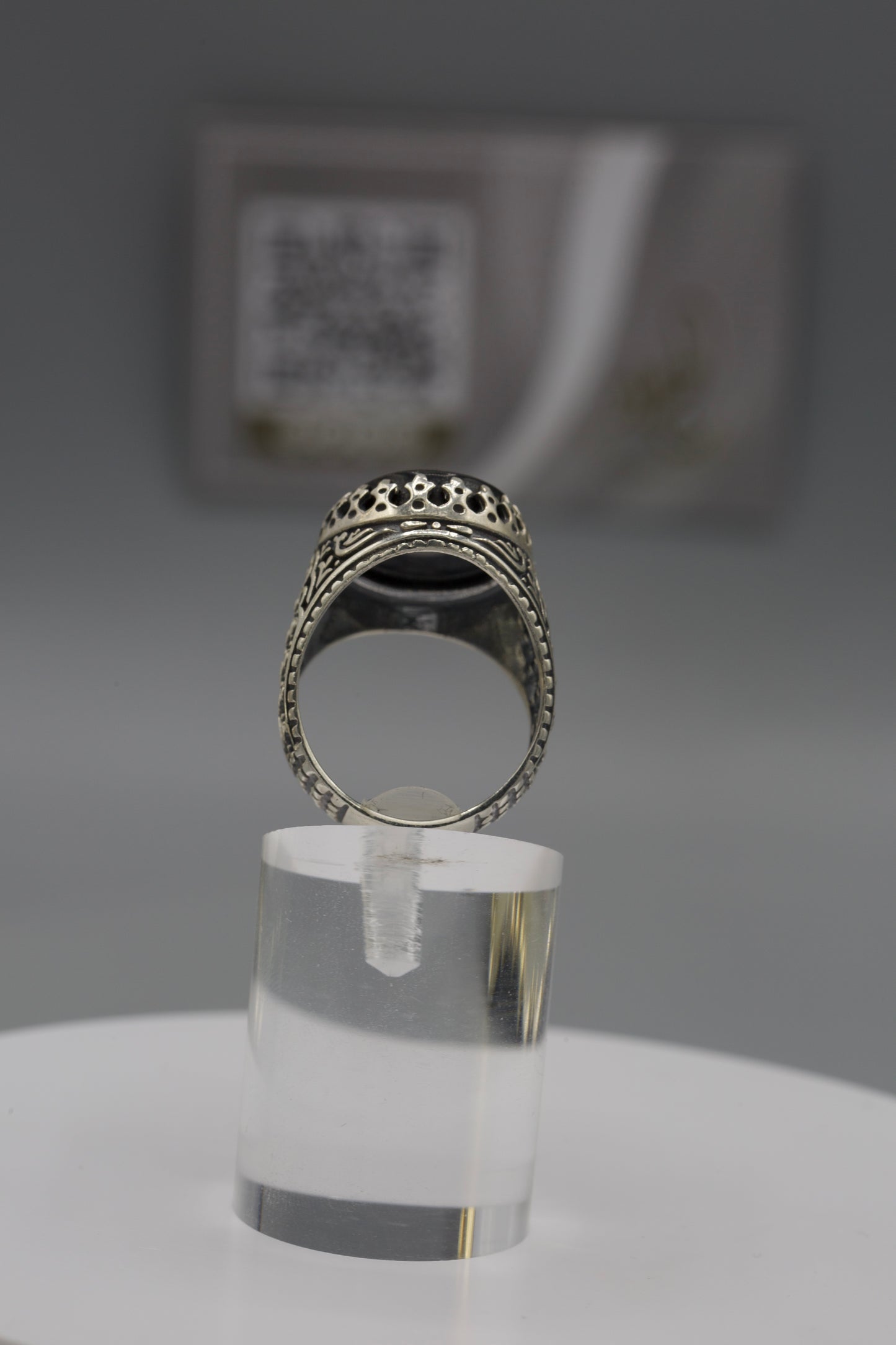 Black Aqeeq ‘Ya Mahdi’ Dhareeh Silver Ring