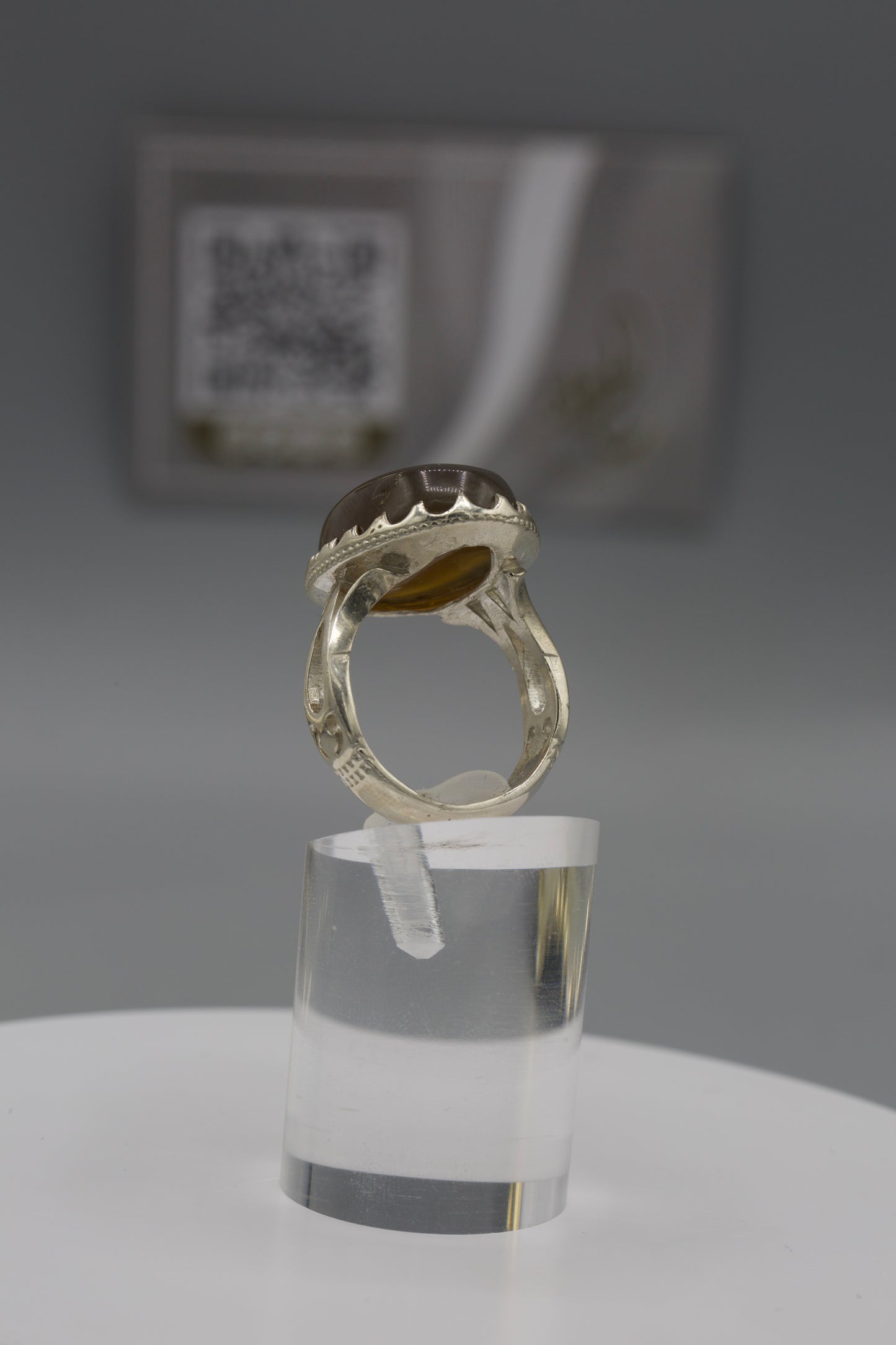 Black Aqeeq silver men’s Ring