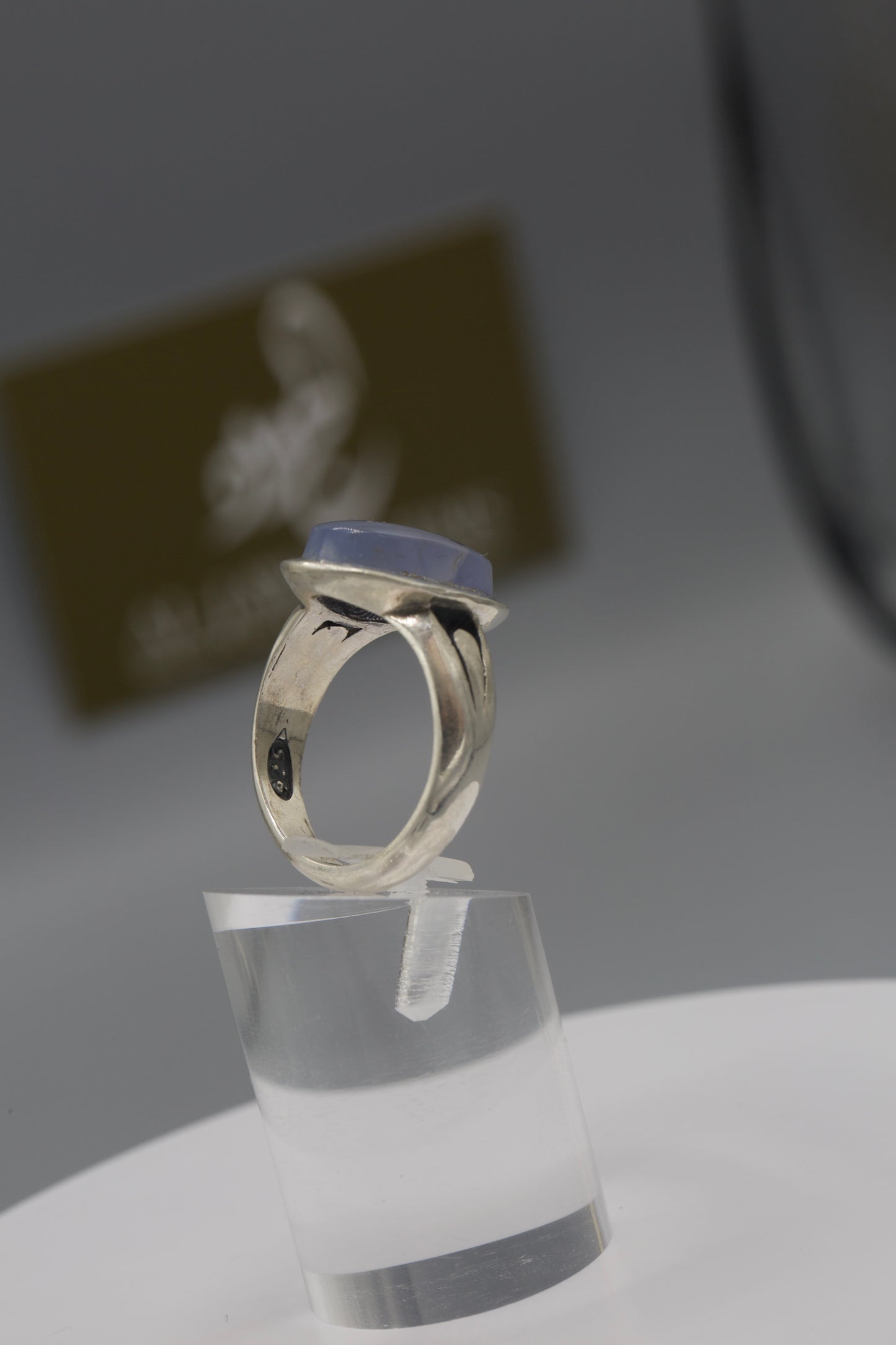 Purple Aqeeq men’s silver Ring