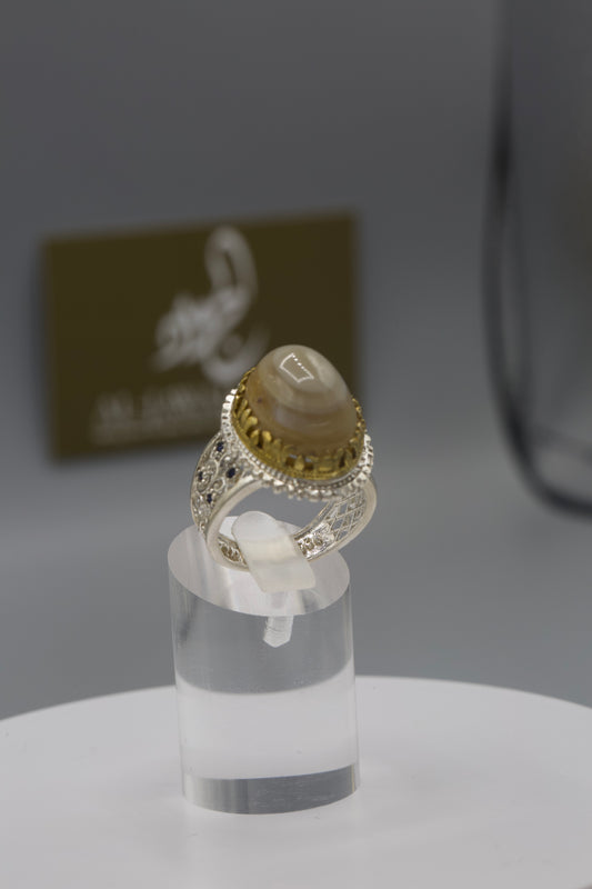 Soleimani Jazaa Aqeeq Silver Men’s Ring