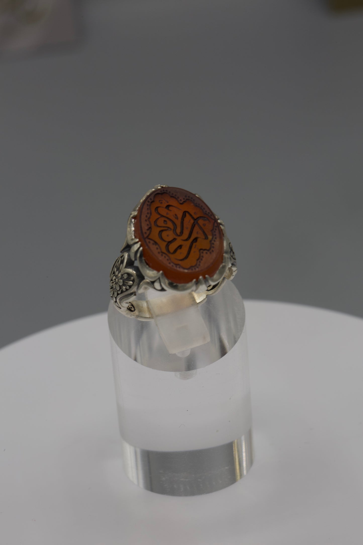 Yemeni Aqeeq ‘Allahu Akbar’ silver Ring