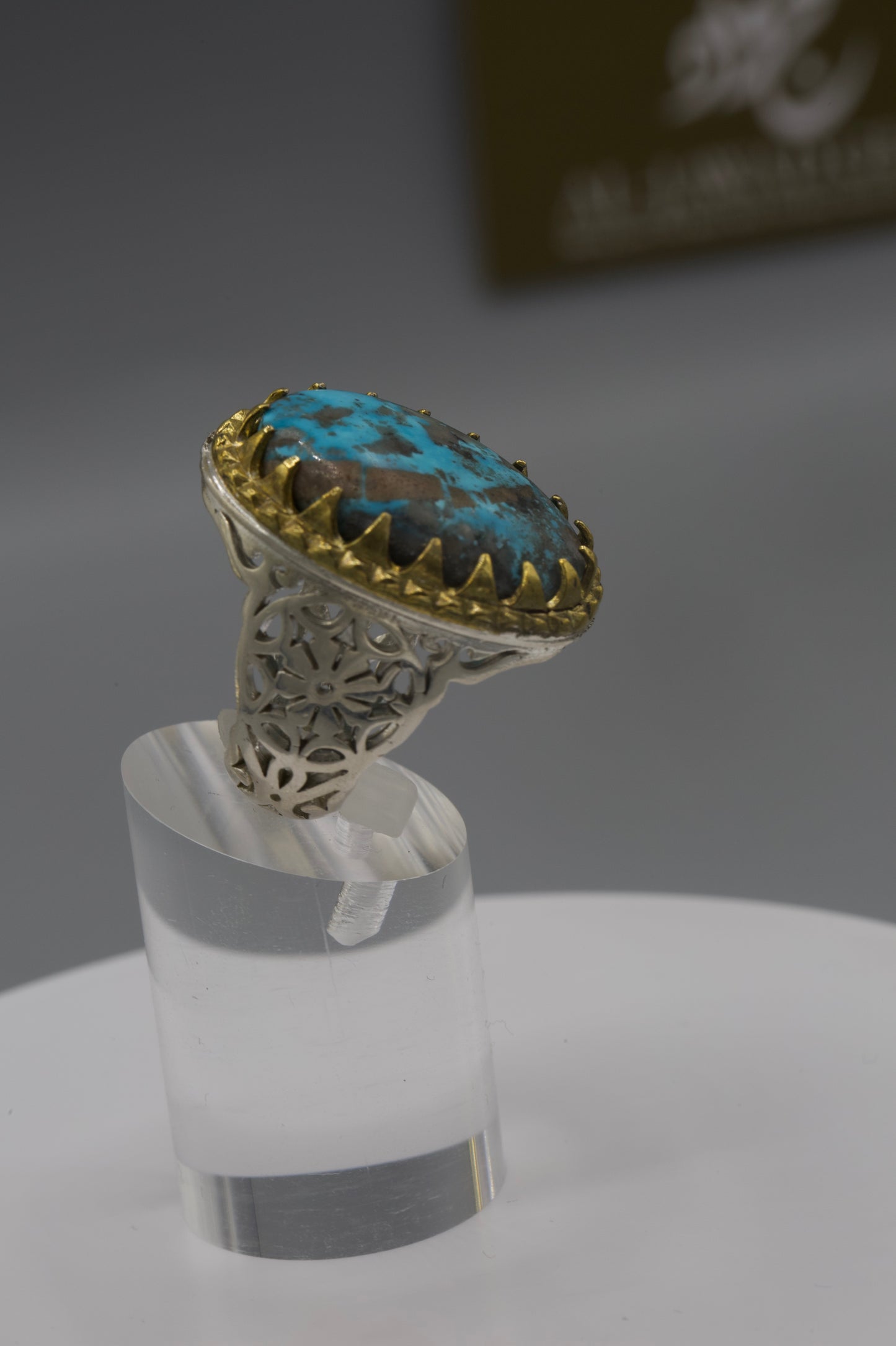 Large Firouz silver Safavid Ring