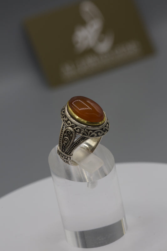 Silver ‘qalamzani’ Aqeeq Ring