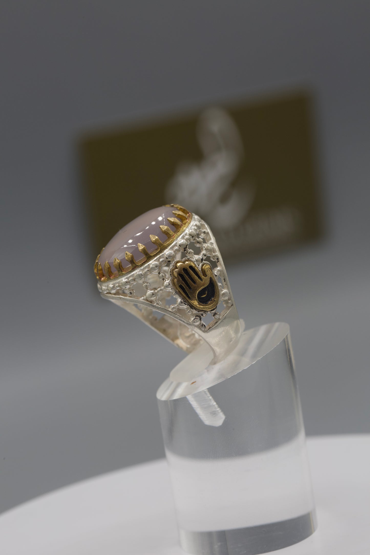 Sosani Aqeeq Dhareeh Style Silver Ring