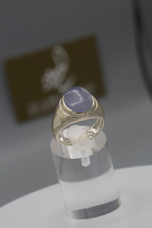 Purple Aqeeq Silver men’s ring