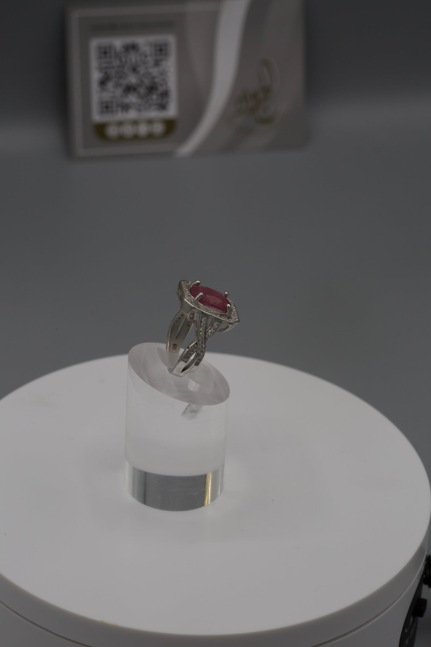 Square Ruby silver Ring