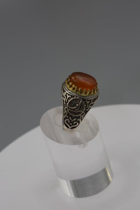 Silver Aqeeq Yemeni ‘Ya Hussain’ Ring