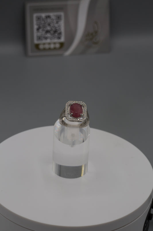 Square Ruby silver Ring