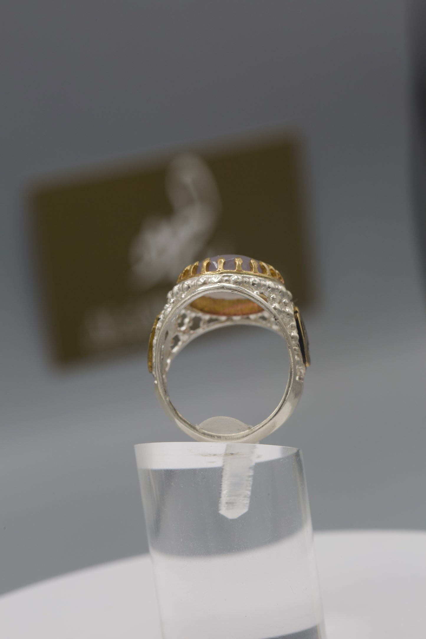 Sosani Aqeeq Dhareeh Style Silver Ring