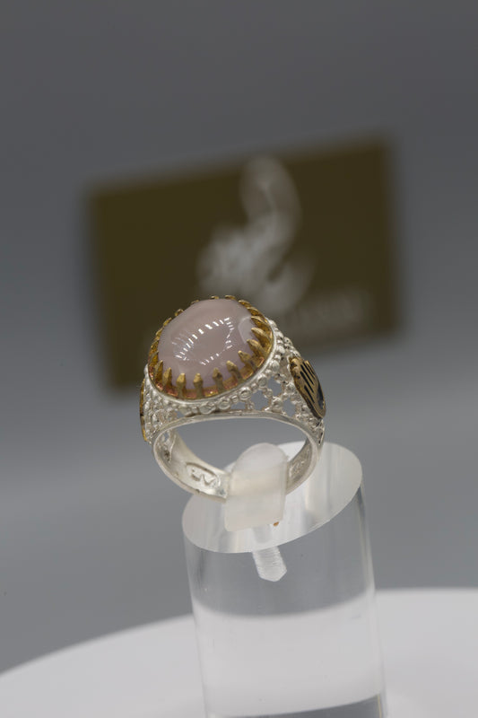 Sosani Aqeeq Dhareeh Style Silver Ring