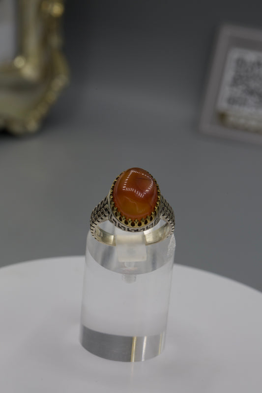 Men’s Aqeeq Yemeni silver Ring