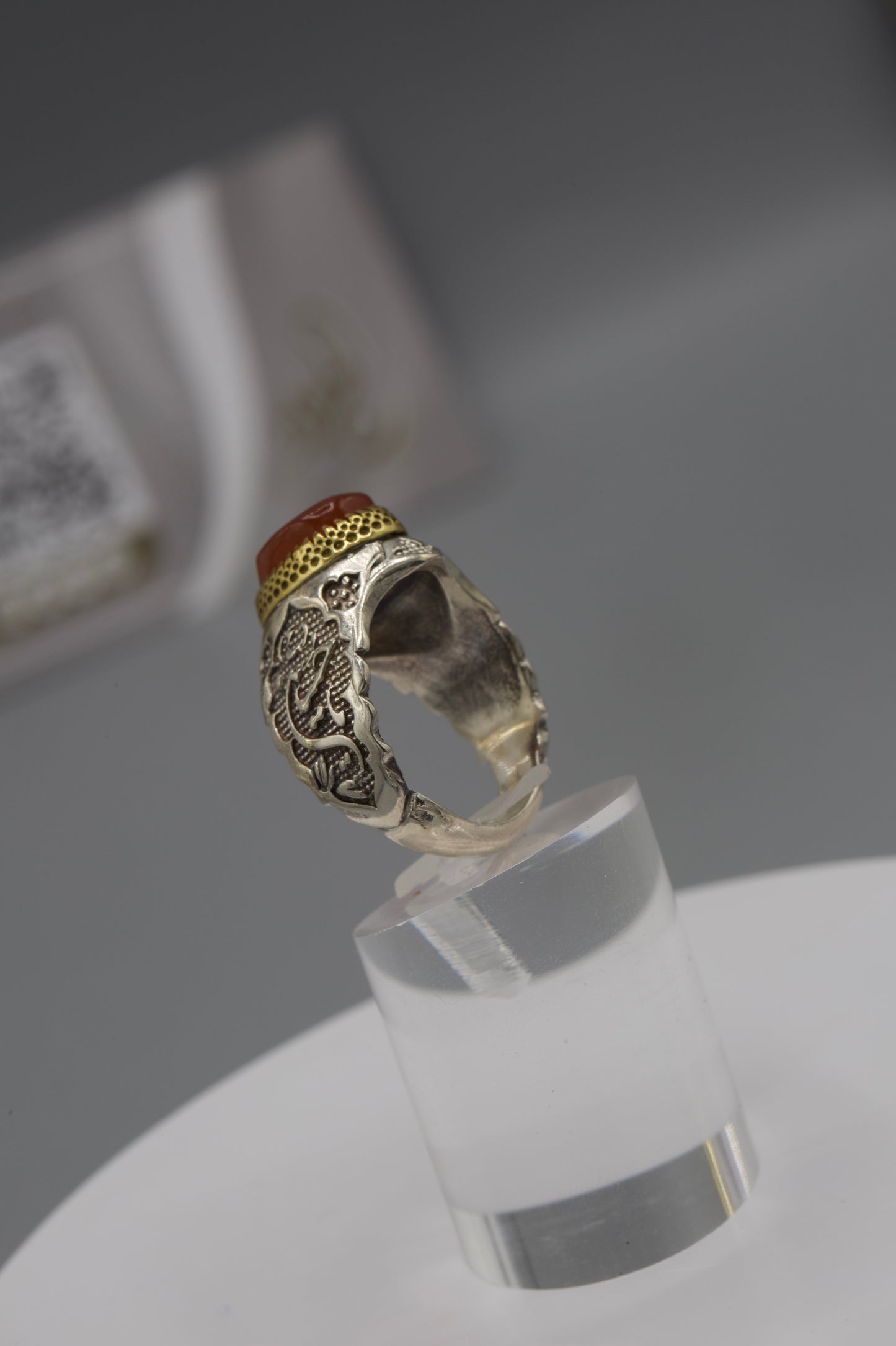 Red Aqeeq ‘Ya Hussain’ Ring