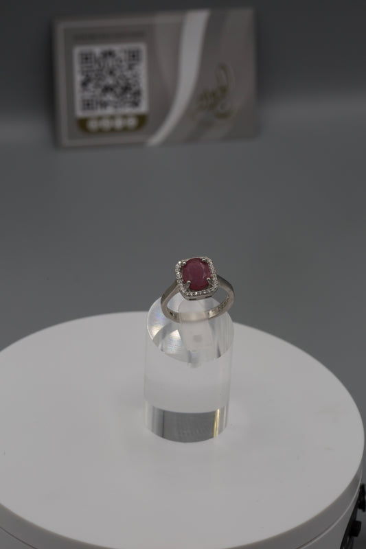 Square women’s Ruby Silver Ring [17]