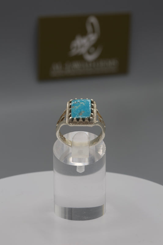 Square Firouz Neyshapur Silver Ring