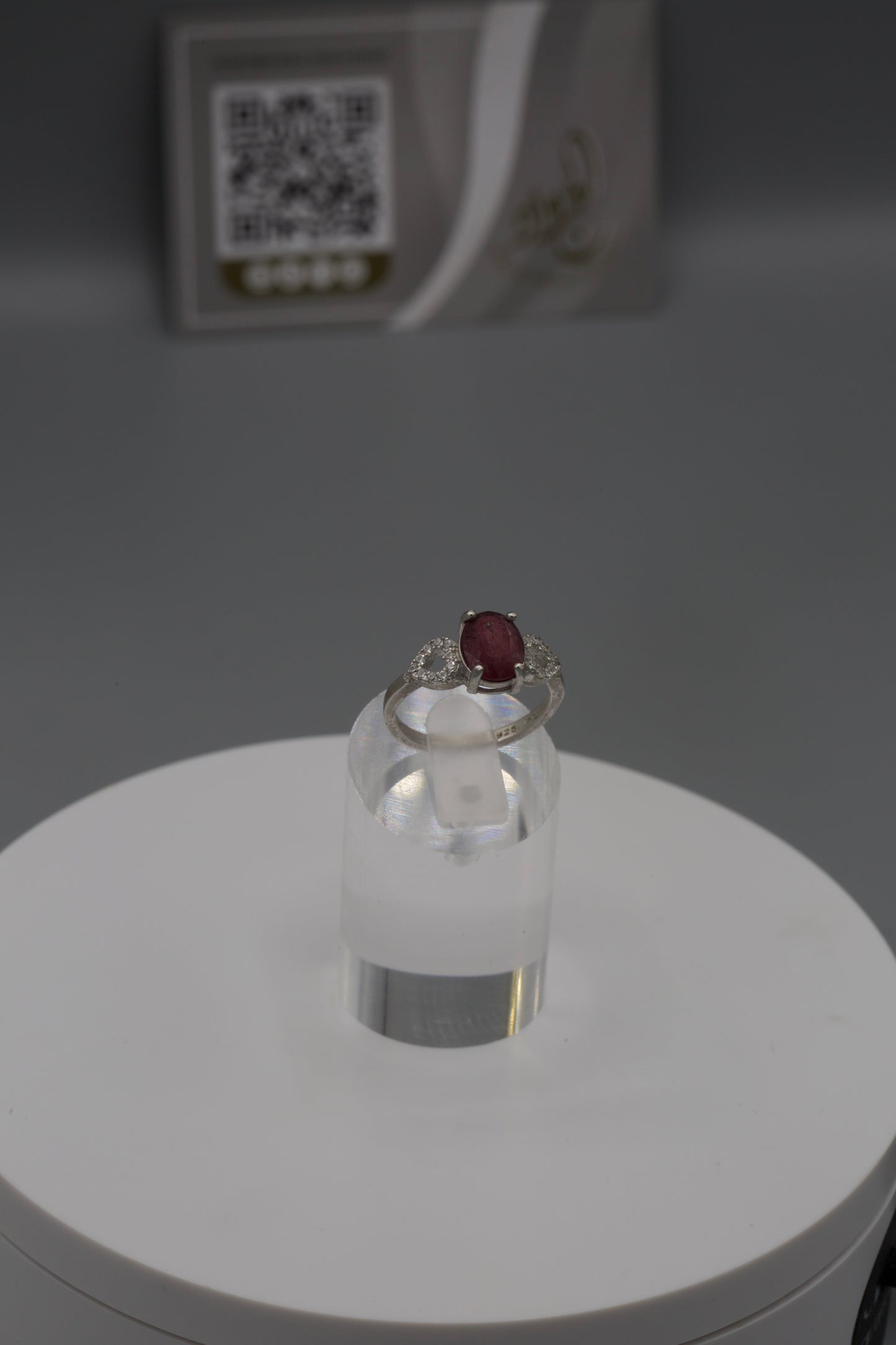 Heart design Ruby Silver Ring