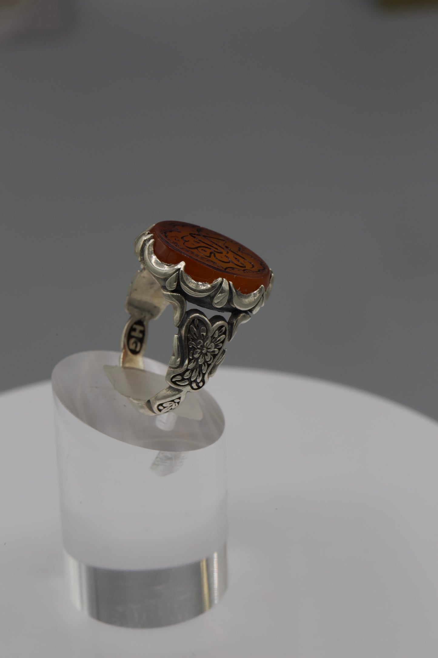 Yemeni Aqeeq ‘Allahu Akbar’ silver Ring