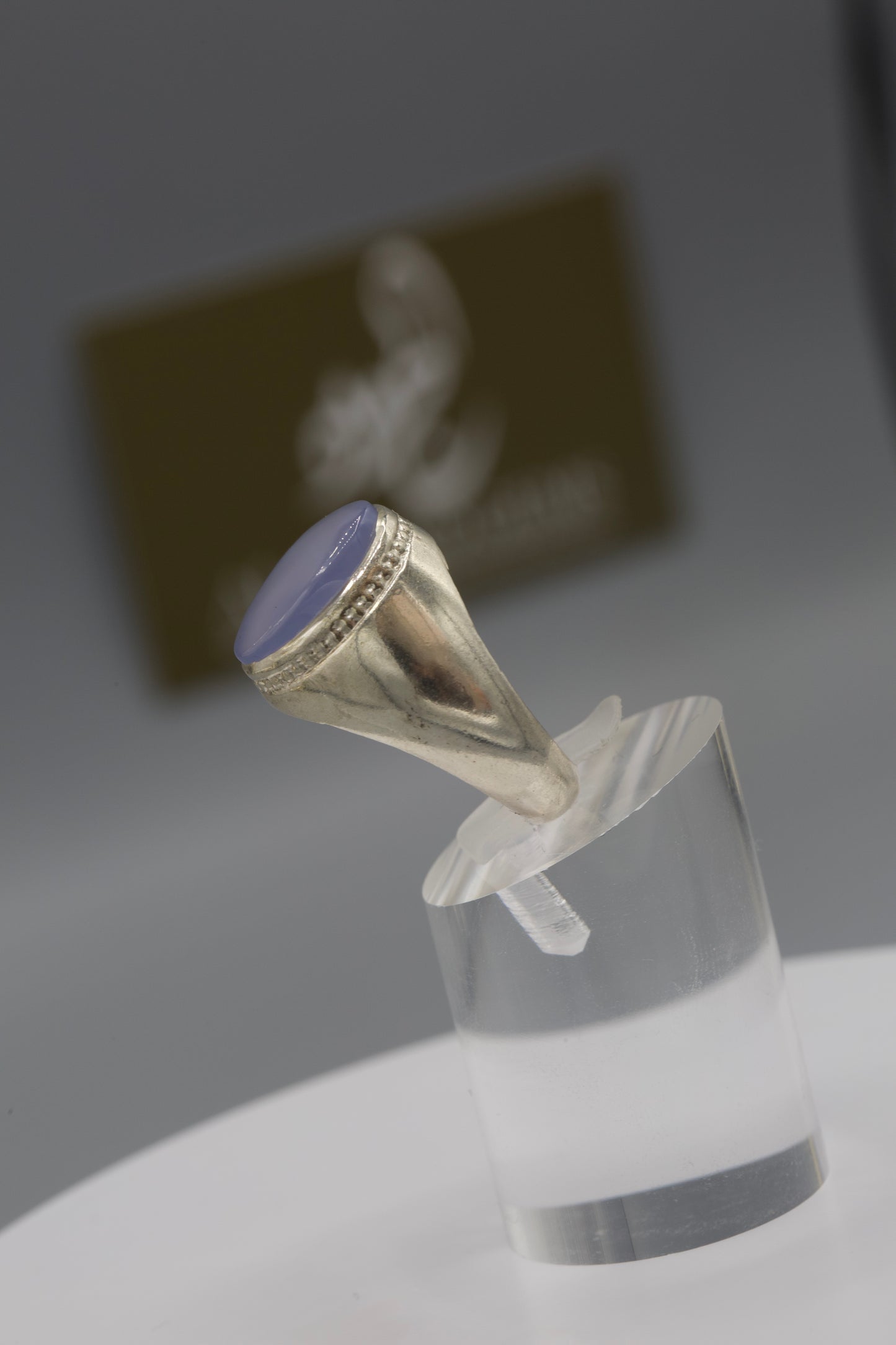 Purple Aqeeq Silver men’s ring