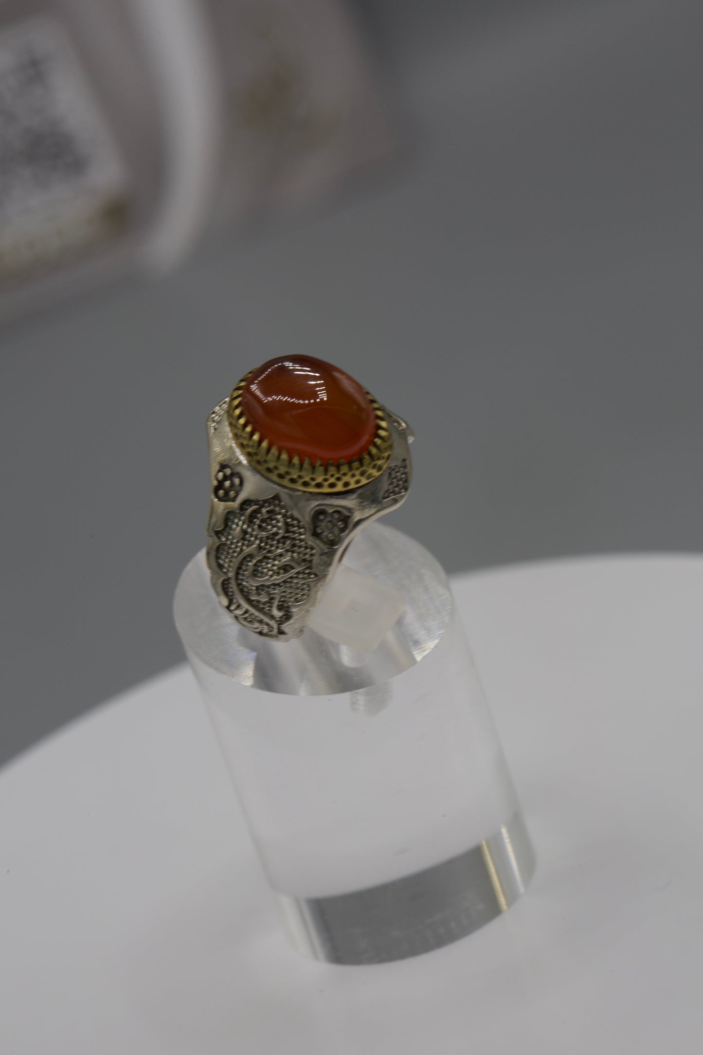 Red Aqeeq ‘Ya Hussain’ Ring