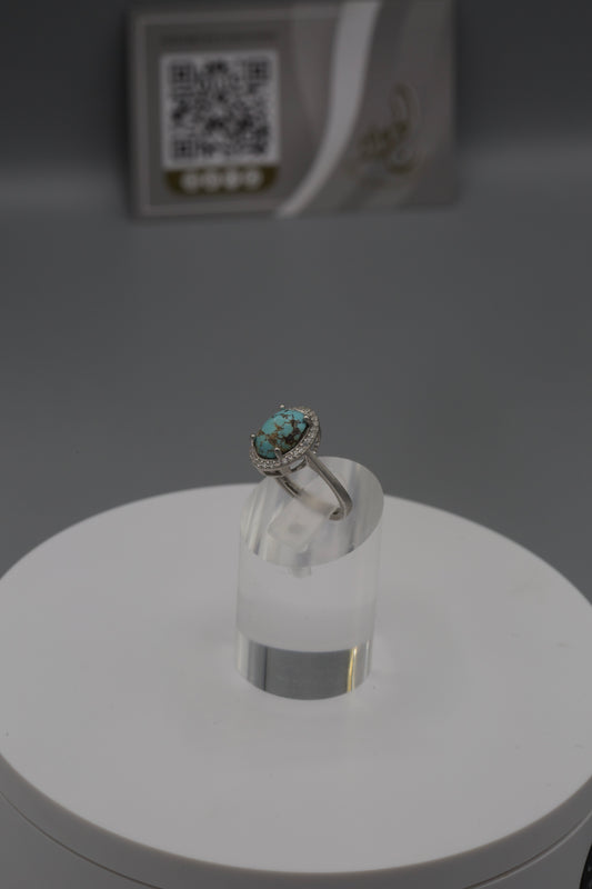 Oval Ankabut Firouz silver Ring