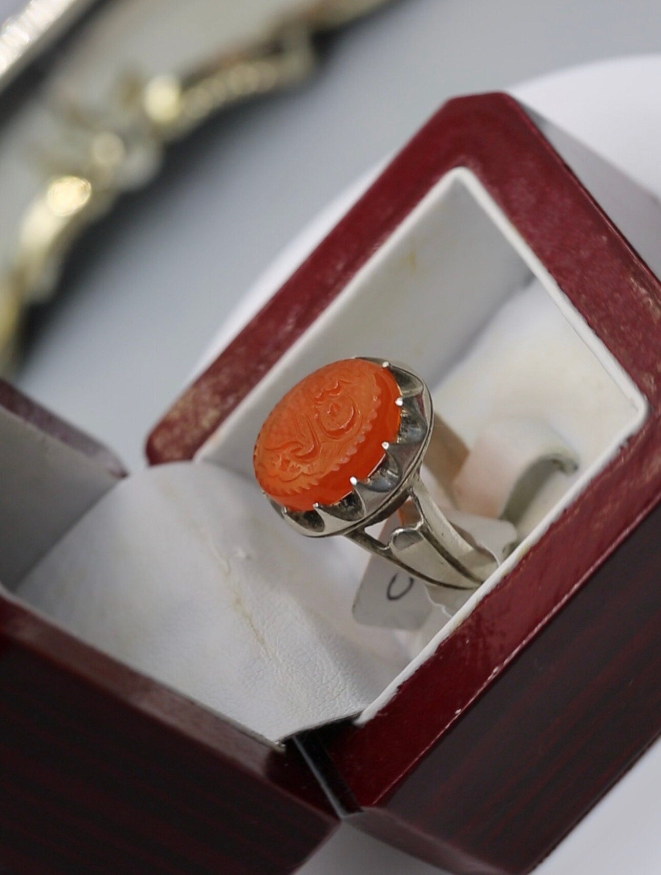 Handmade Safavid base Yemeni Aqeeq “Subhan Allah” Ring